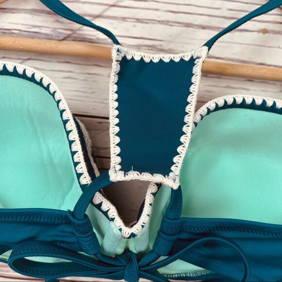Shade & Shore blue green stitched edge bikini top - Picture 10 of 12